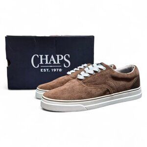 NWOT Chaps Men’s Shoes Comfort Canvas Lace-Up Sneakers Chace Size 9 Brown